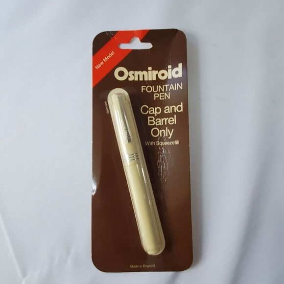 Vintage Osmiroid Fountain Pen, Cap & Barrel Only With Squeezefill White - Picture 8 of 9